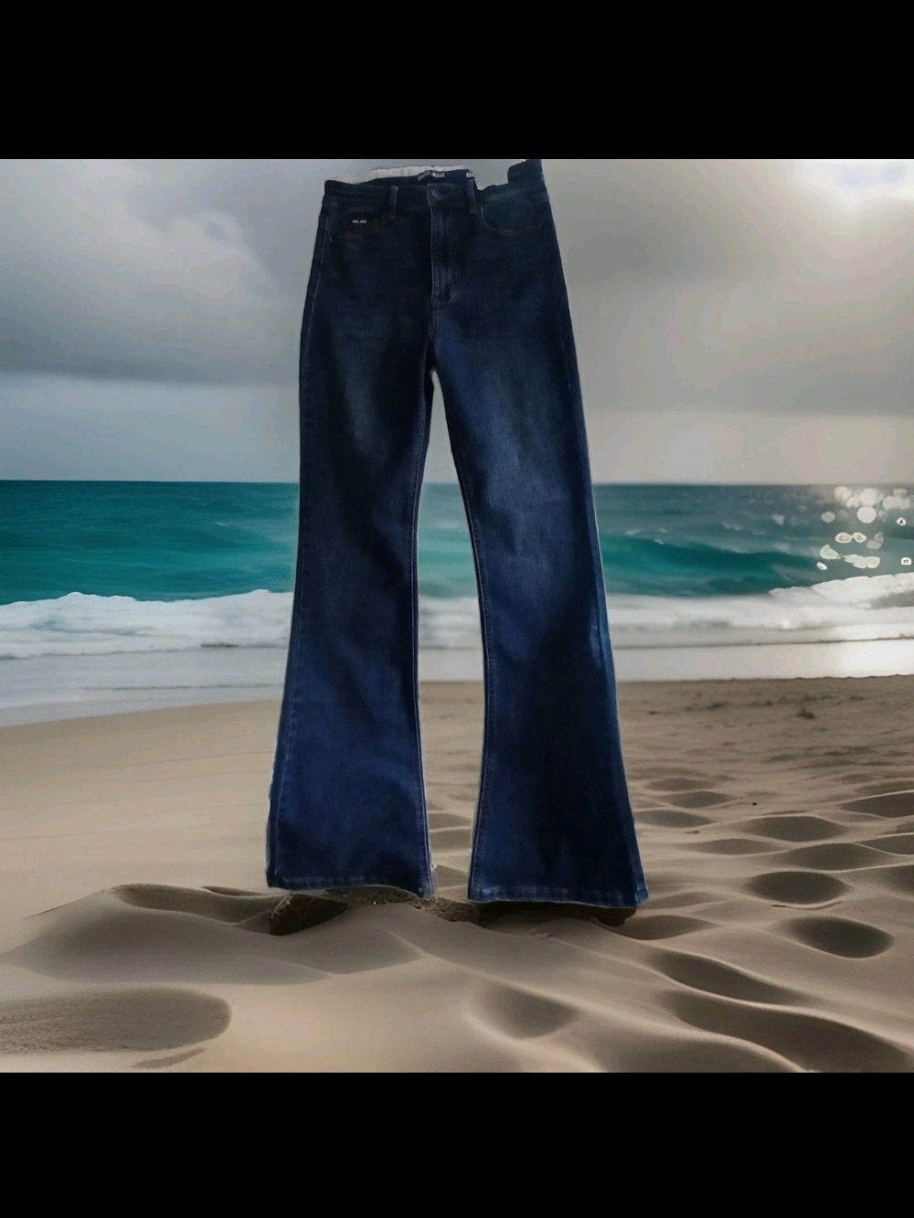 DKNY Dark Blue Women's High Waisted Flattering Flared Jeans Long Sz 6